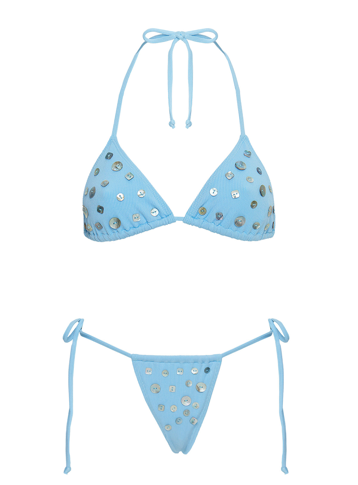 Delora Triangle Shell Bikini Top Blue