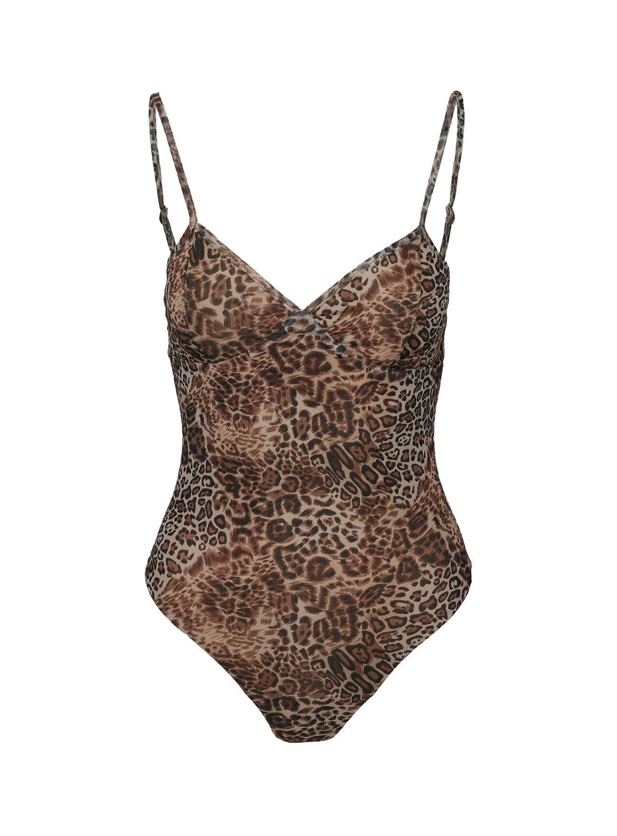 Elixia Bodysuit Leopard Sleeveless Bodysuit 