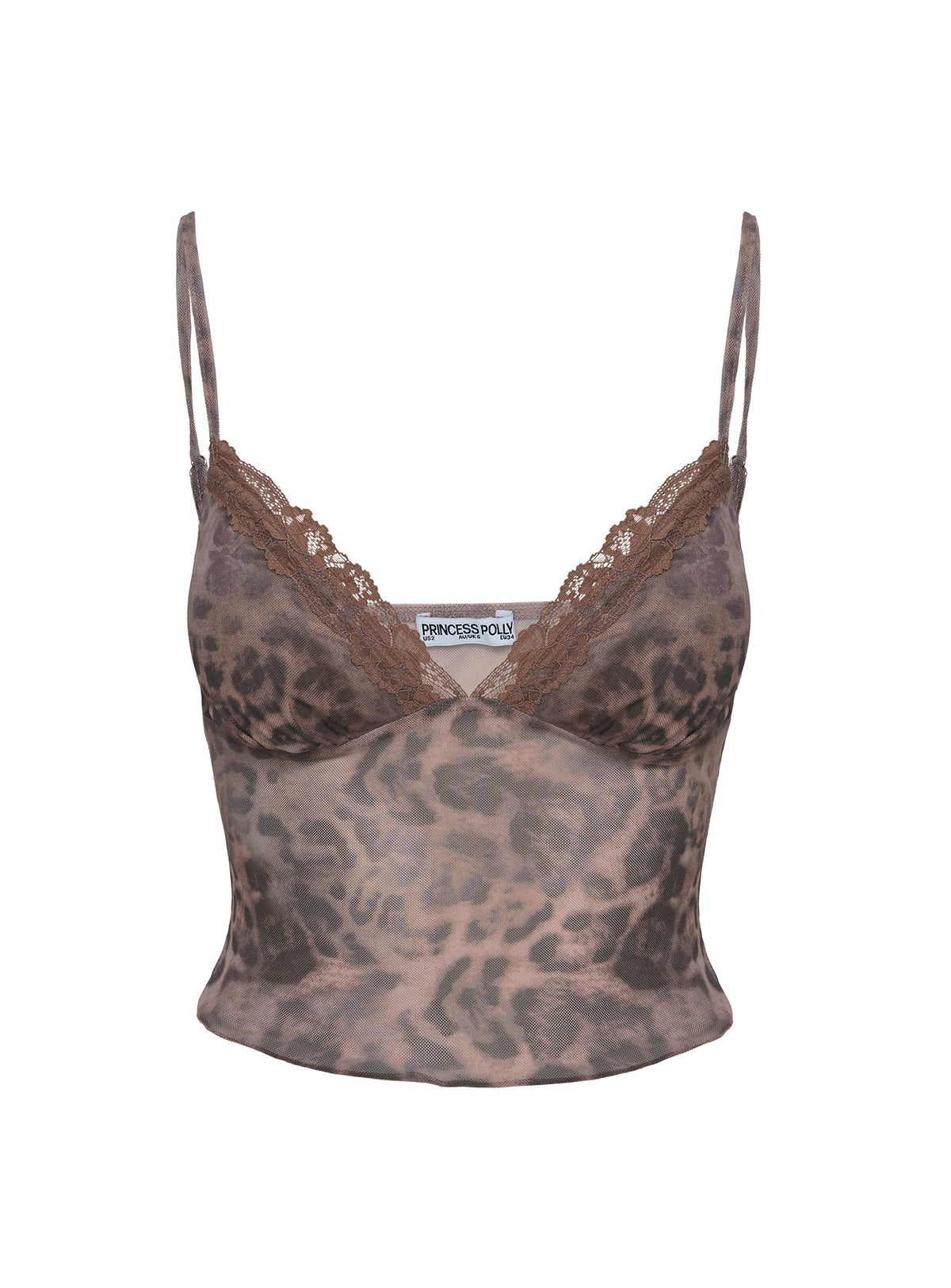 product Princess Polly Eustacia Top Leopard Sleeveless V-Neck 