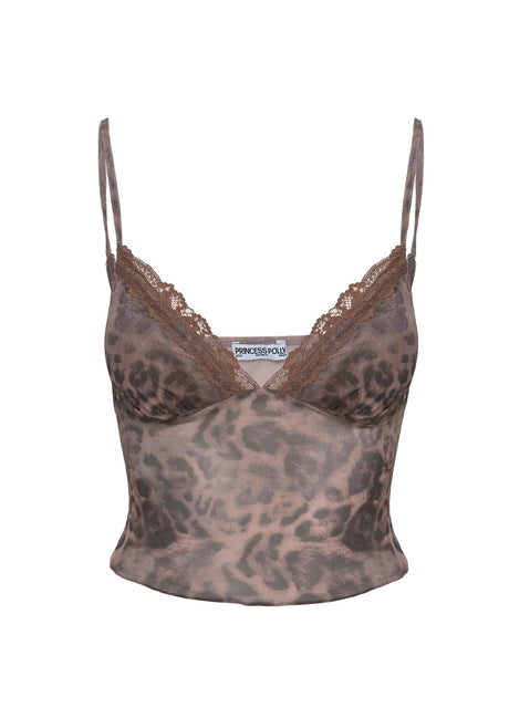 product Princess Polly Eustacia Top Leopard Sleeveless V-Neck 