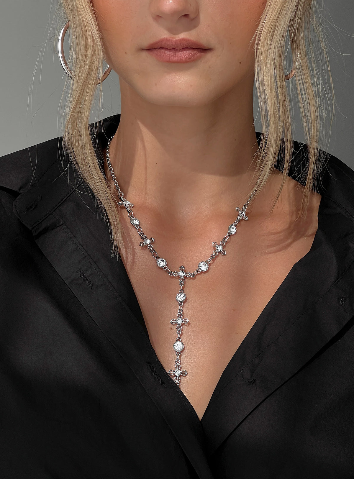 Ellasyn Y Necklace Silver