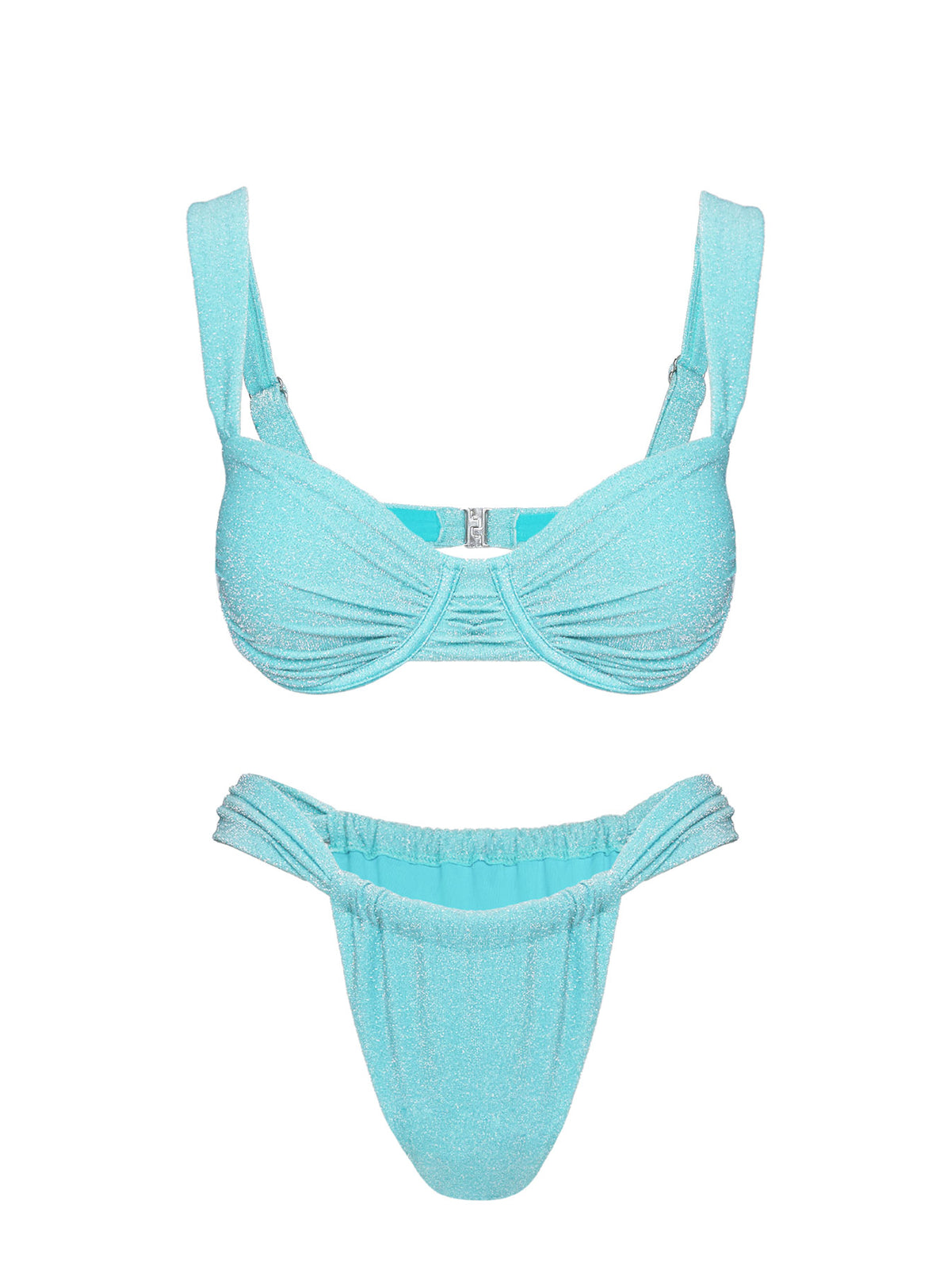 Siella Underwire Glitter Bikini Top Blue