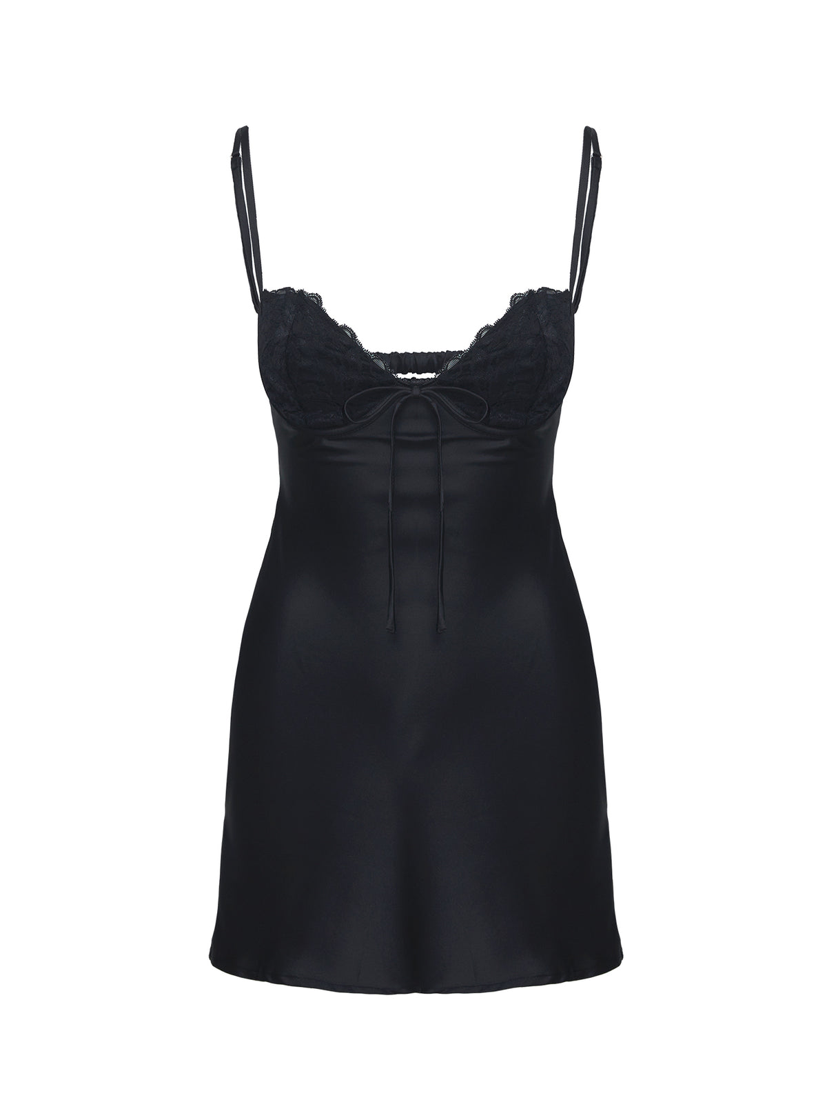 side view of model wearing Princess Polly Fadyen Mini Dress Black Sweetheart Neckline 