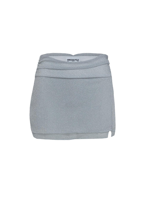 product Princess Polly Flattered Shimmer Mini Skirt Silver Mini Skirts Skirts 