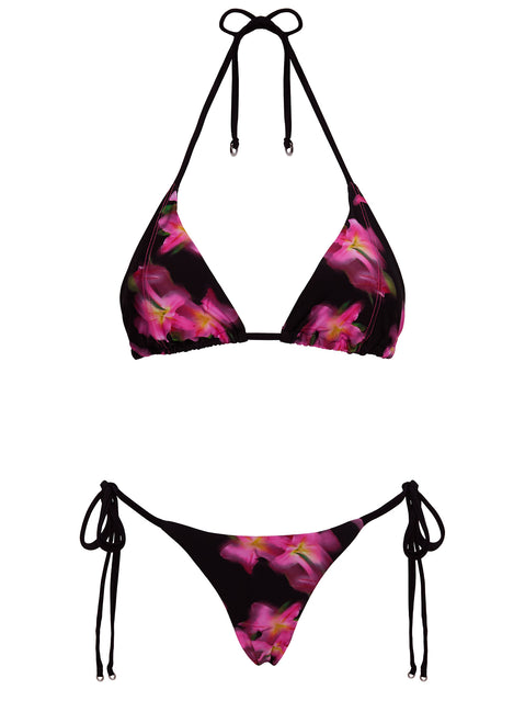 Fluera Triangle Bikini Top Black Multi