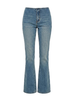 Flow Rider No Waist Low Rise Bootleg Jean Vintage Blue Wash