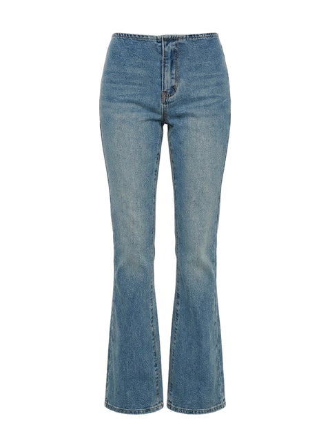 Flow Rider No Waist Low Rise Bootleg Jean Vintage Blue Wash