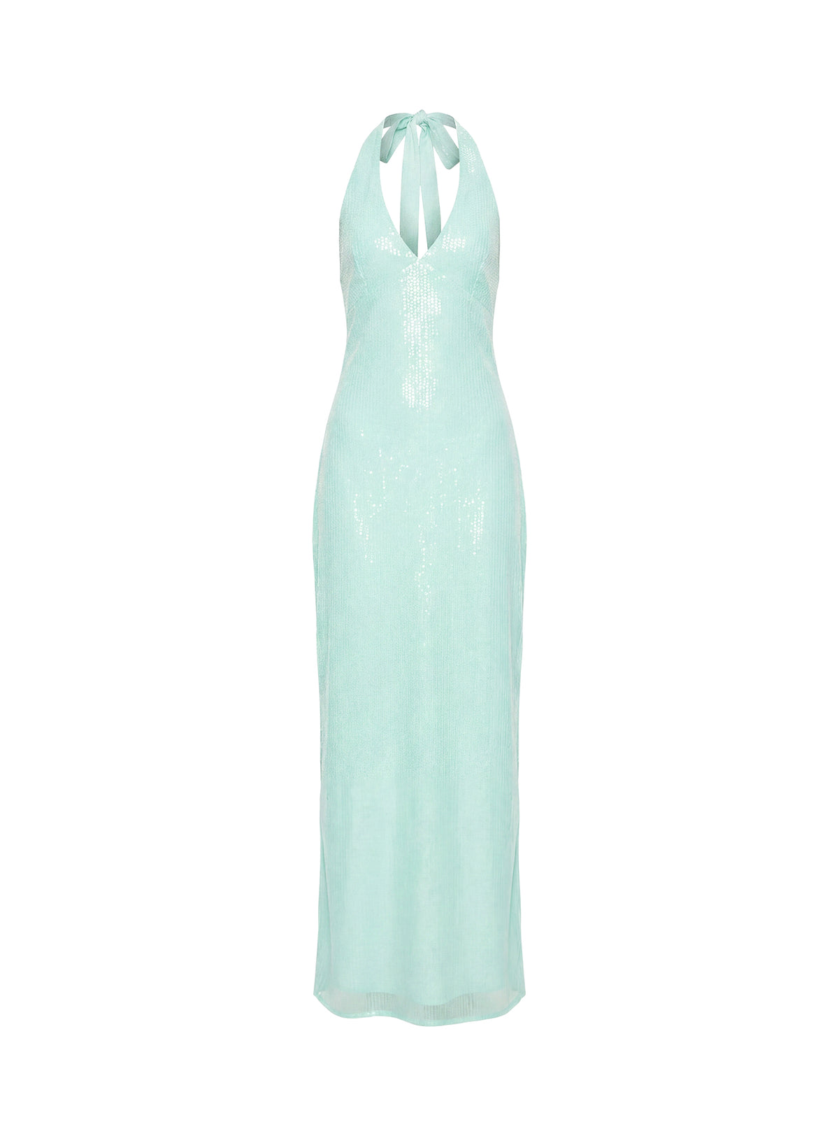 Isanna Halter Sequin Maxi Dress Jelly Mint