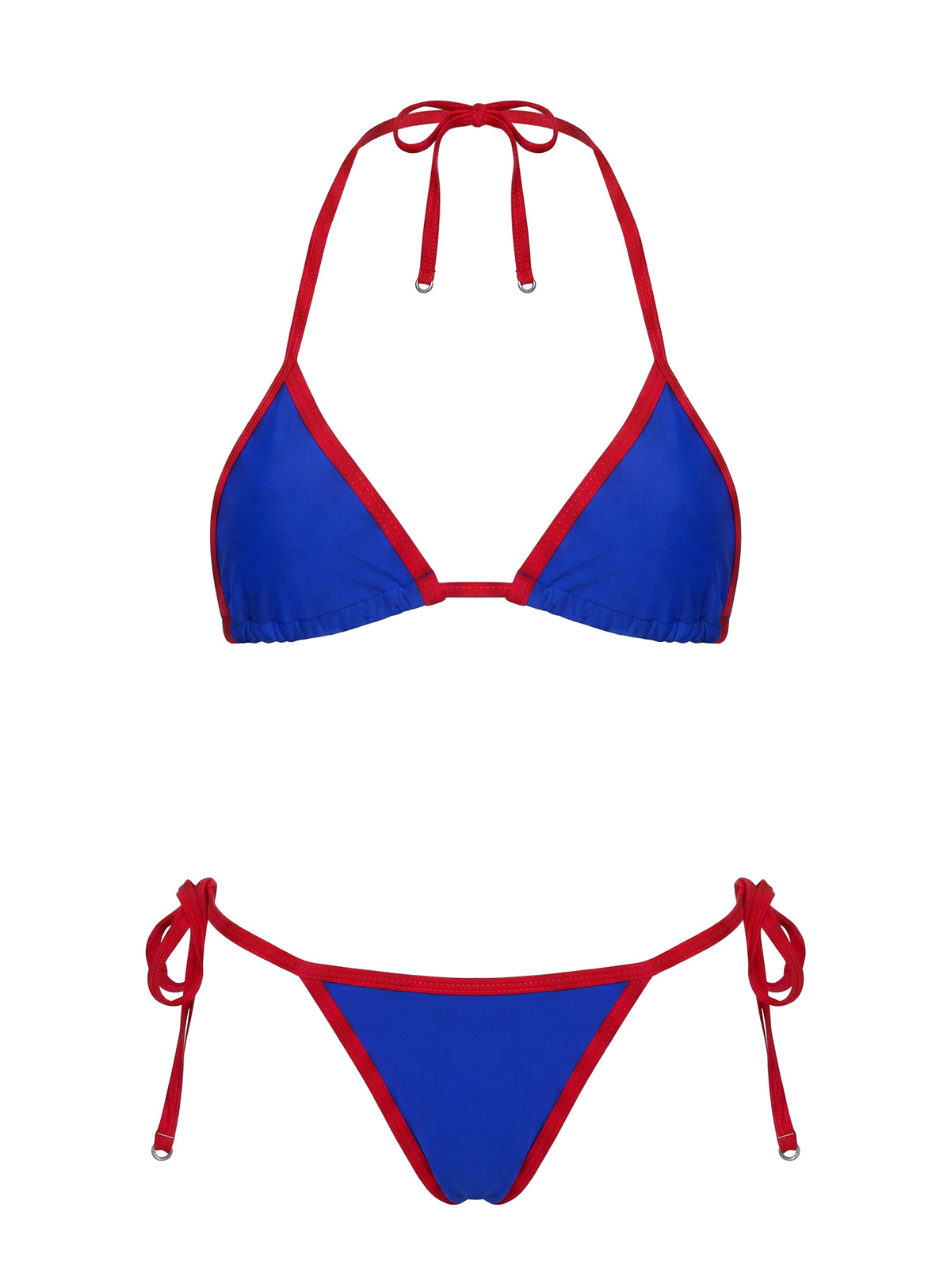 Jenner Triangle Bikini Top Blue / Red