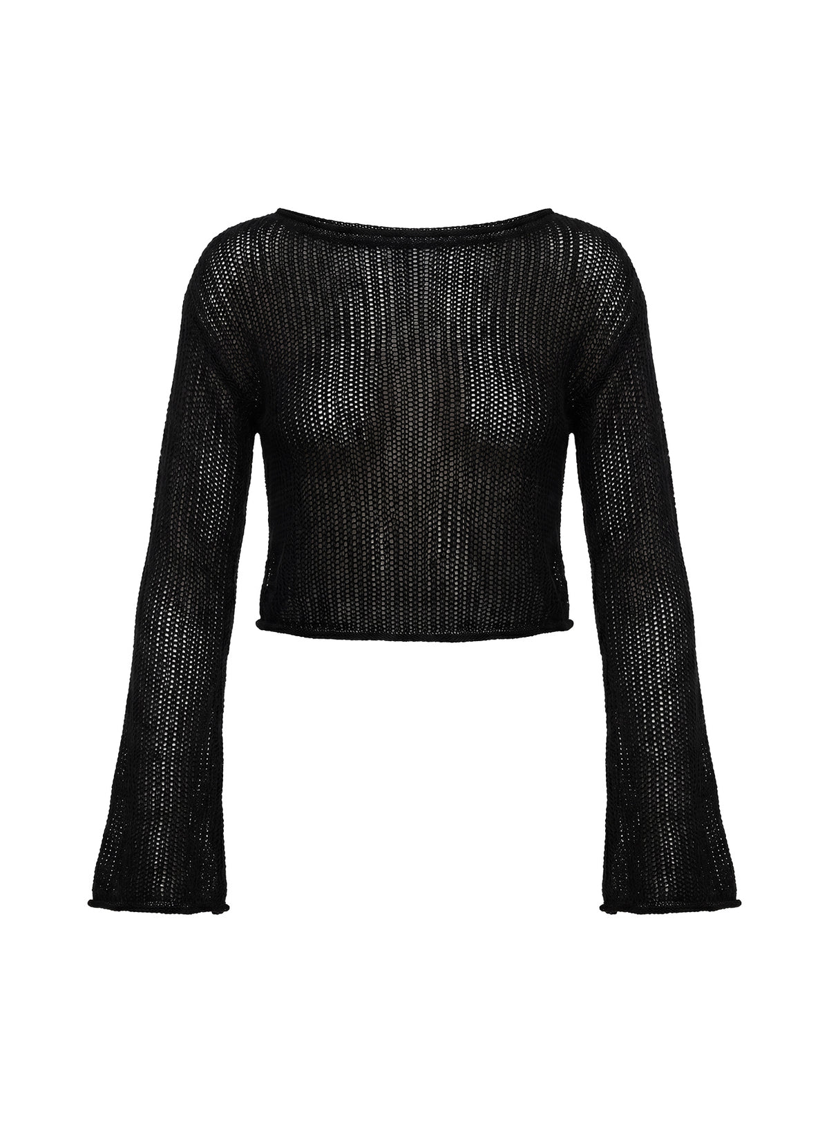 Discover the Cafe Pari Sweater Black womens jumpers in short length product Princess Polly