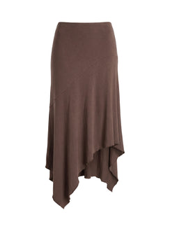 Futura Asymmetrical Midi Skirt Chocolate Midi Skirts Skirts 