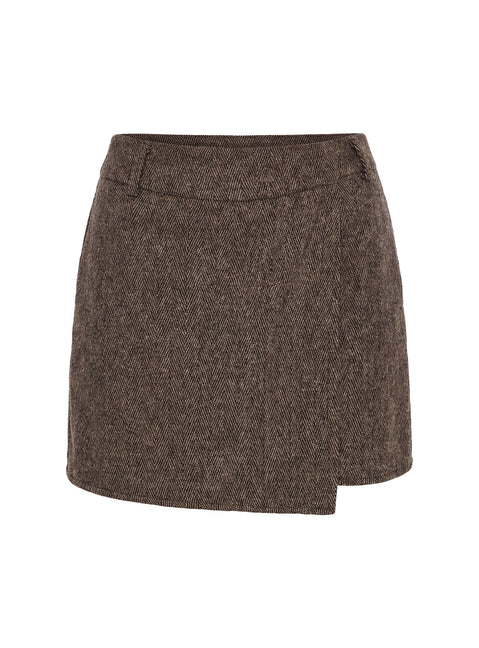 Adelyne Tweed Mini Skirt Brown Mini Skirts Skirts 
