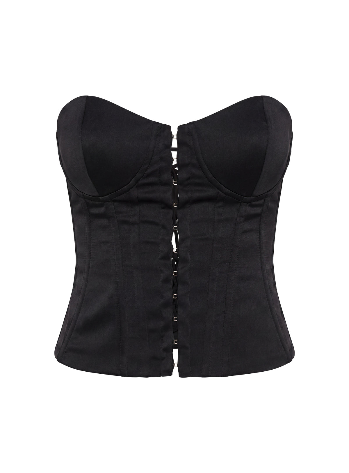 Afelia Strapless Corset Top Black