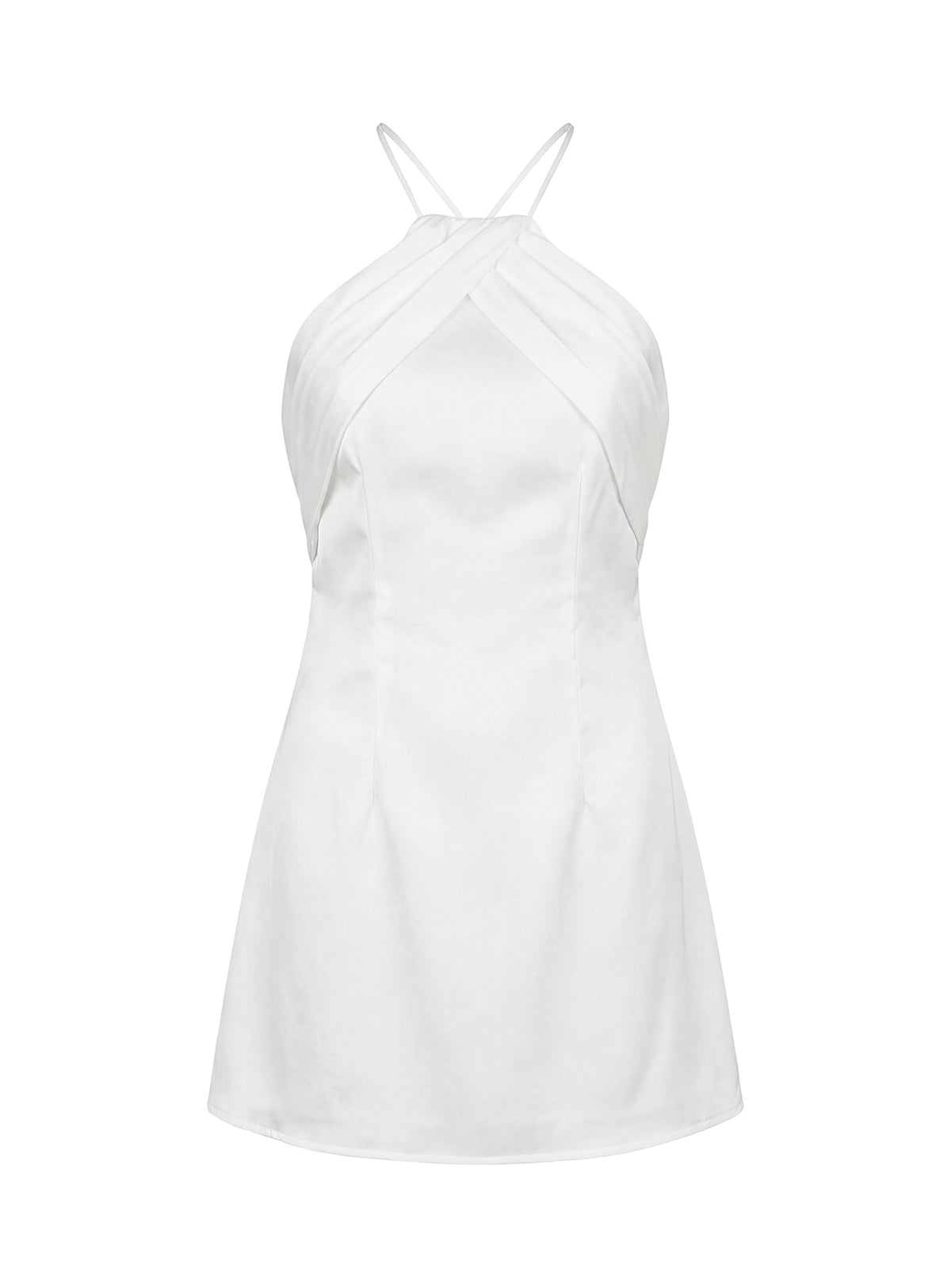 Amberlee Ruched Mini Dress White