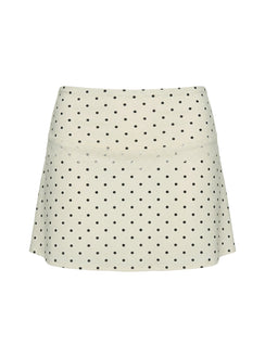 Amia Lace Mini Skirt Cream Polka Dot Mini Skirts Skirts 