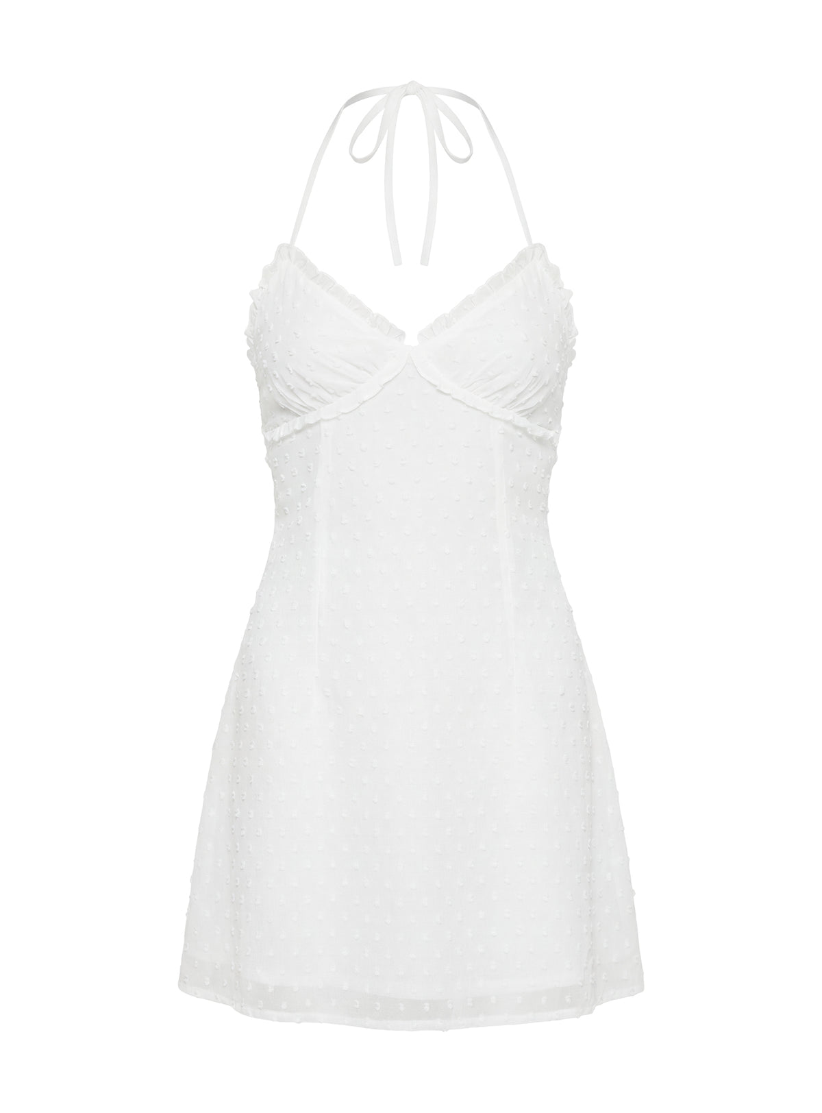 Angel Antics Halter Mini Dress White