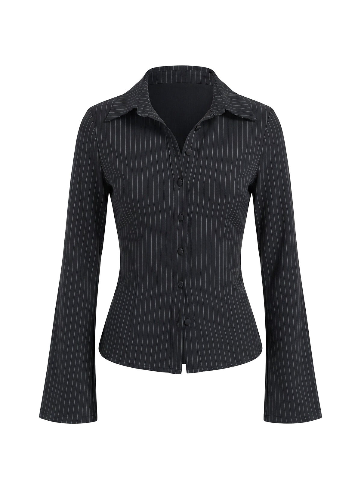 Anni Pinstripe Shirt Black