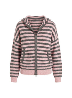 Introducing the Aubry Oversized True Knit Hoodie Pink Stripe womens-jumpers in short length product Princess Polly