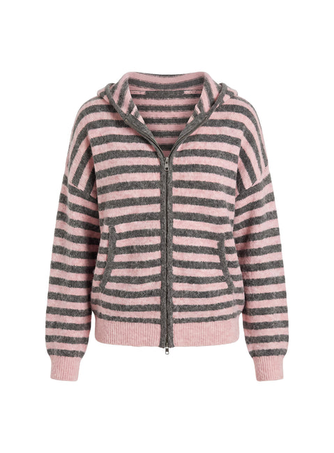 Introducing the Aubry Oversized True Knit Hoodie Pink Stripe womens-jumpers in short length product Princess Polly