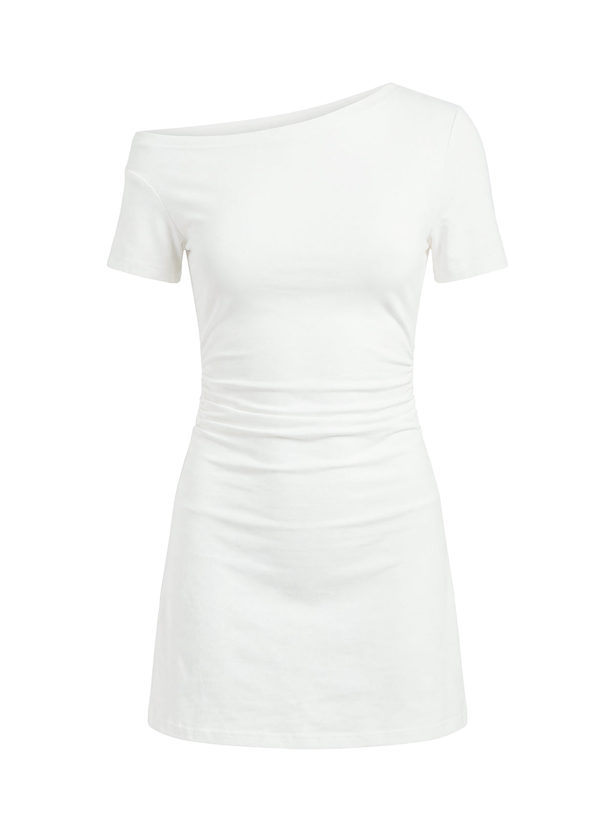 Avriana Off Shoulder T-Shirt Mini Dress White