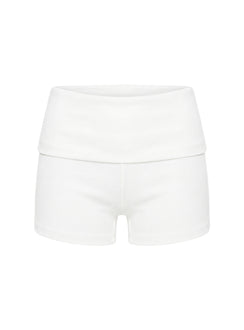 Baseline Low Rise Rib Shorts White