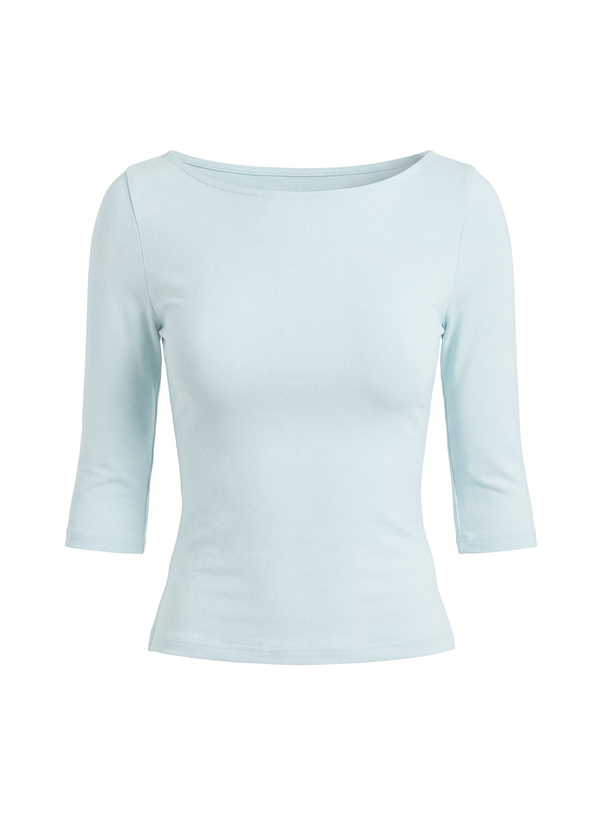 Daily Define Boatneck 3/4 Sleeve Top Icy Blue