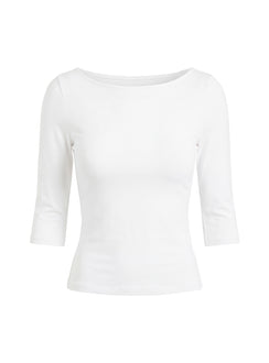 Daily Define Boatneck 3/4 Sleeve Top White