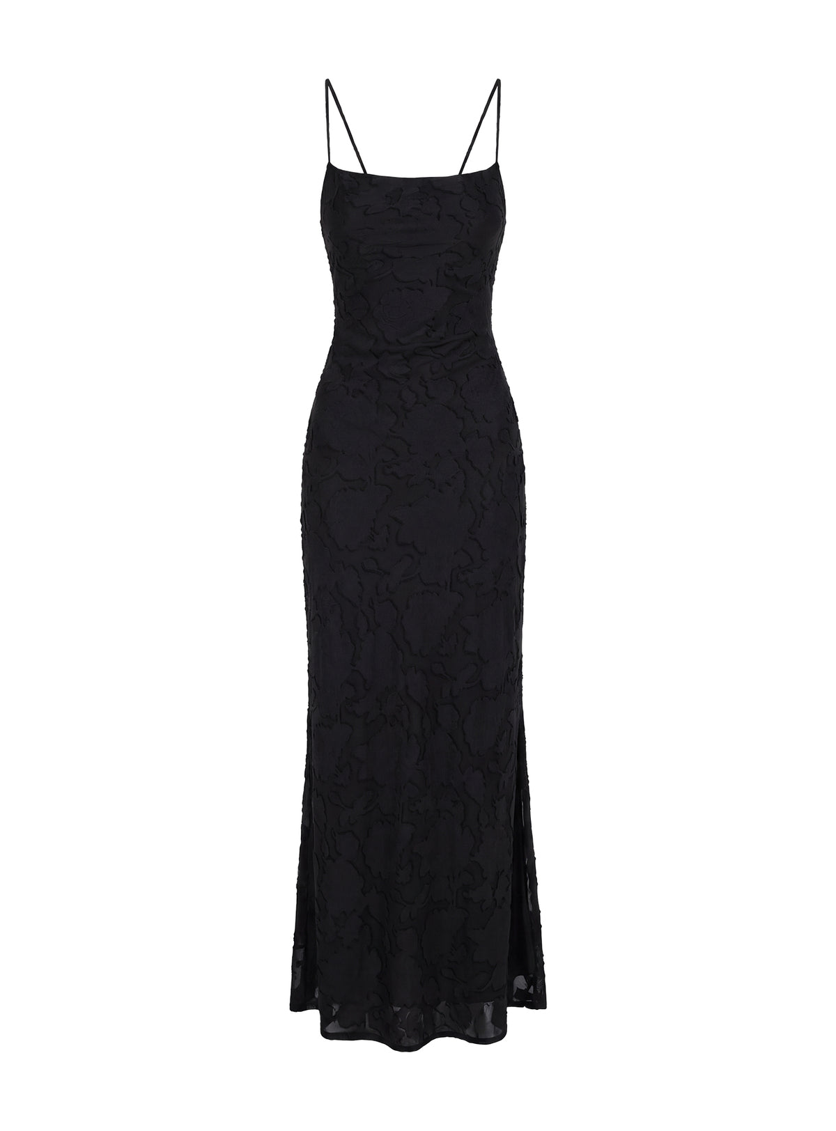 Celena Maxi Dress Black Burnout