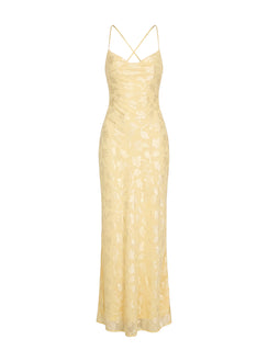 Celena Maxi Dress Lemon Burnout