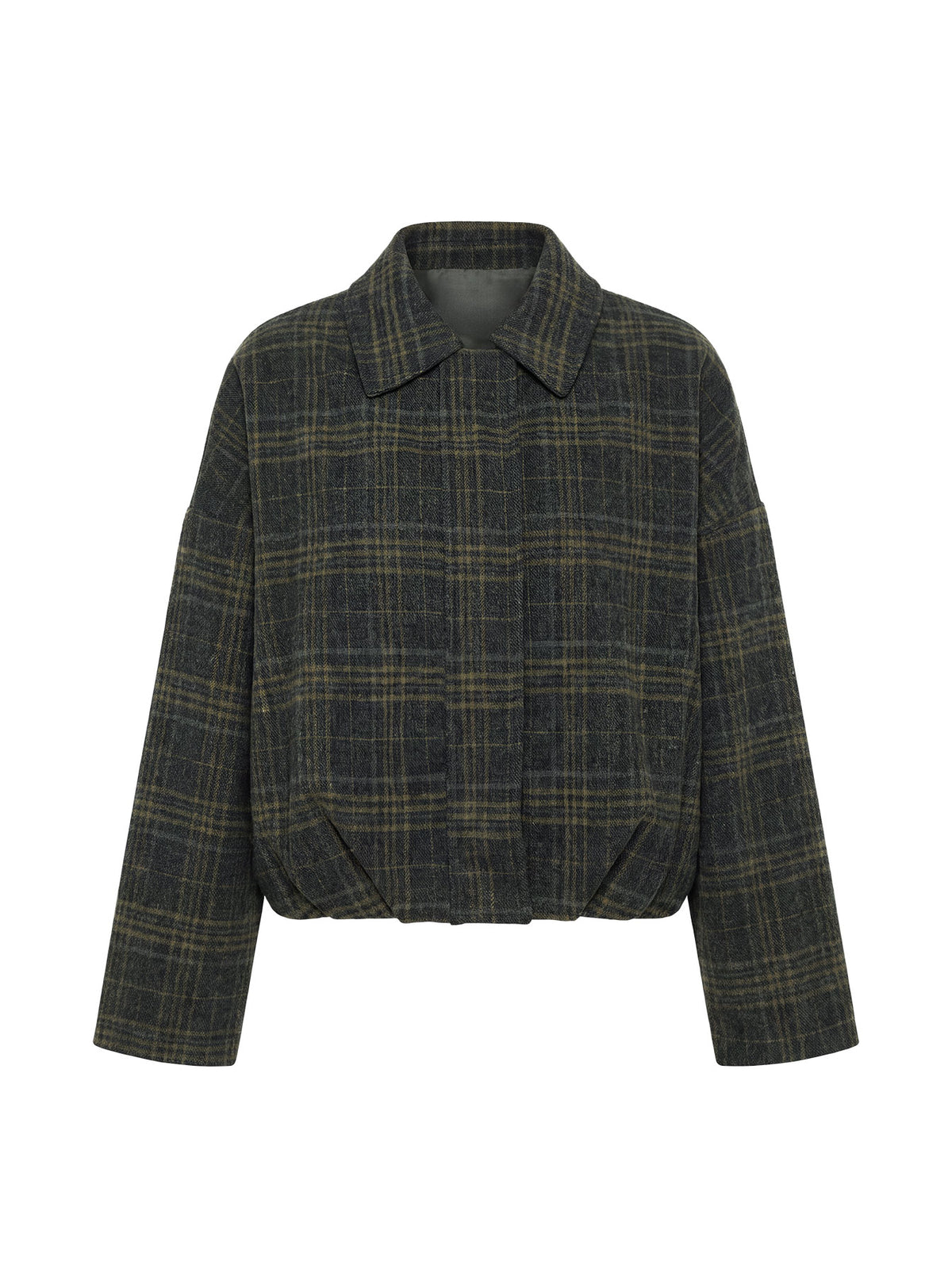 Dennie Bomber Jacket Charcoal / Green Plaid