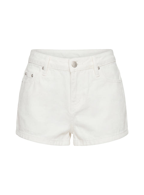 Dreamful Low Rise Mini Denim Short White Petite