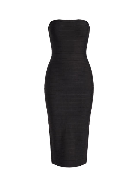 Eastonn Strapless Bandage Midi Dress Black