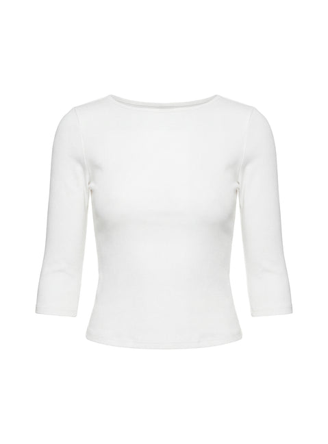 Elaia 3/4 Sleeve Top White