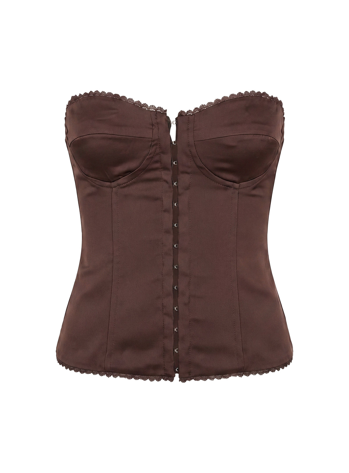 Jazzy Strapless Corset Top Chocolate