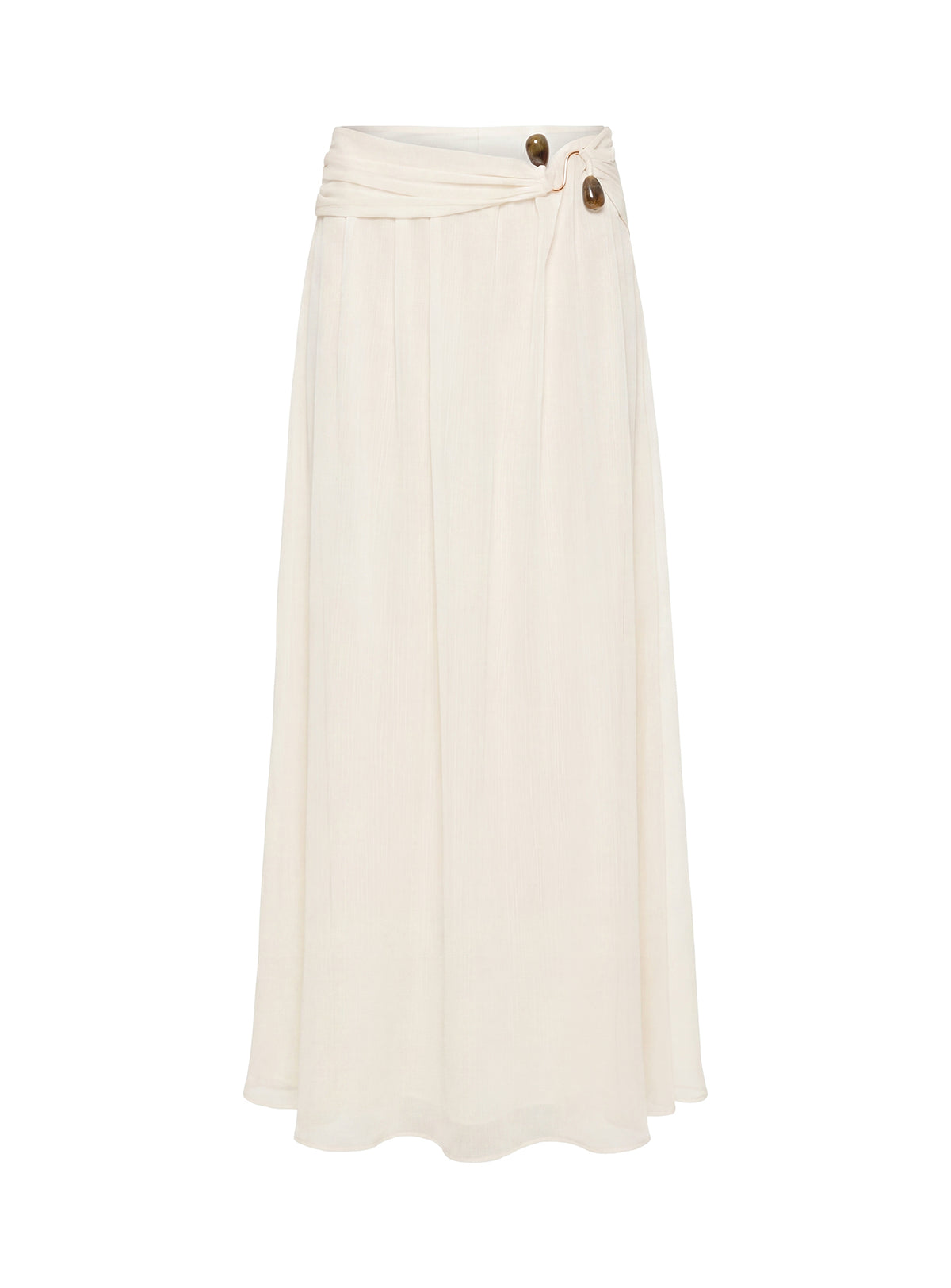 Kaledia Chiffon Draped Maxi Skirt Cream Maxi Skirts Skirts 