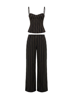 Kierstyn Corset Set Black Stripe Tall