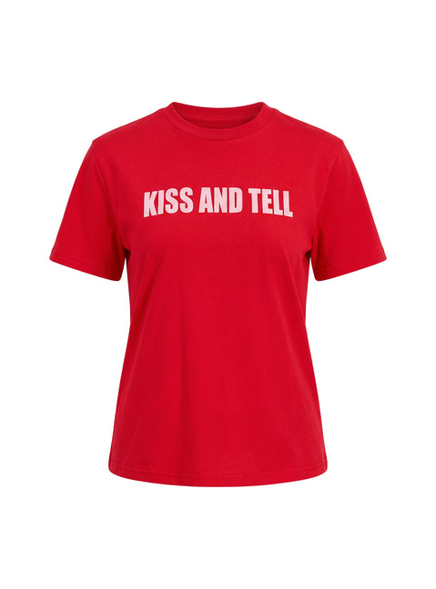 Kiss And Tell Graphic Relaxed Tee Red