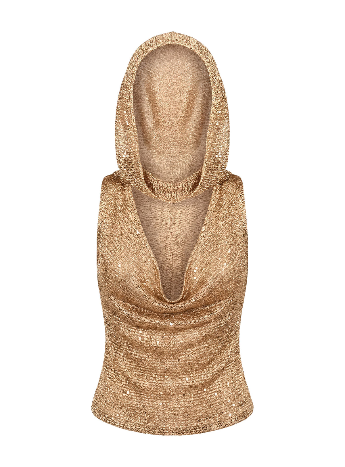 Mistori Sequin Hooded Top Gold