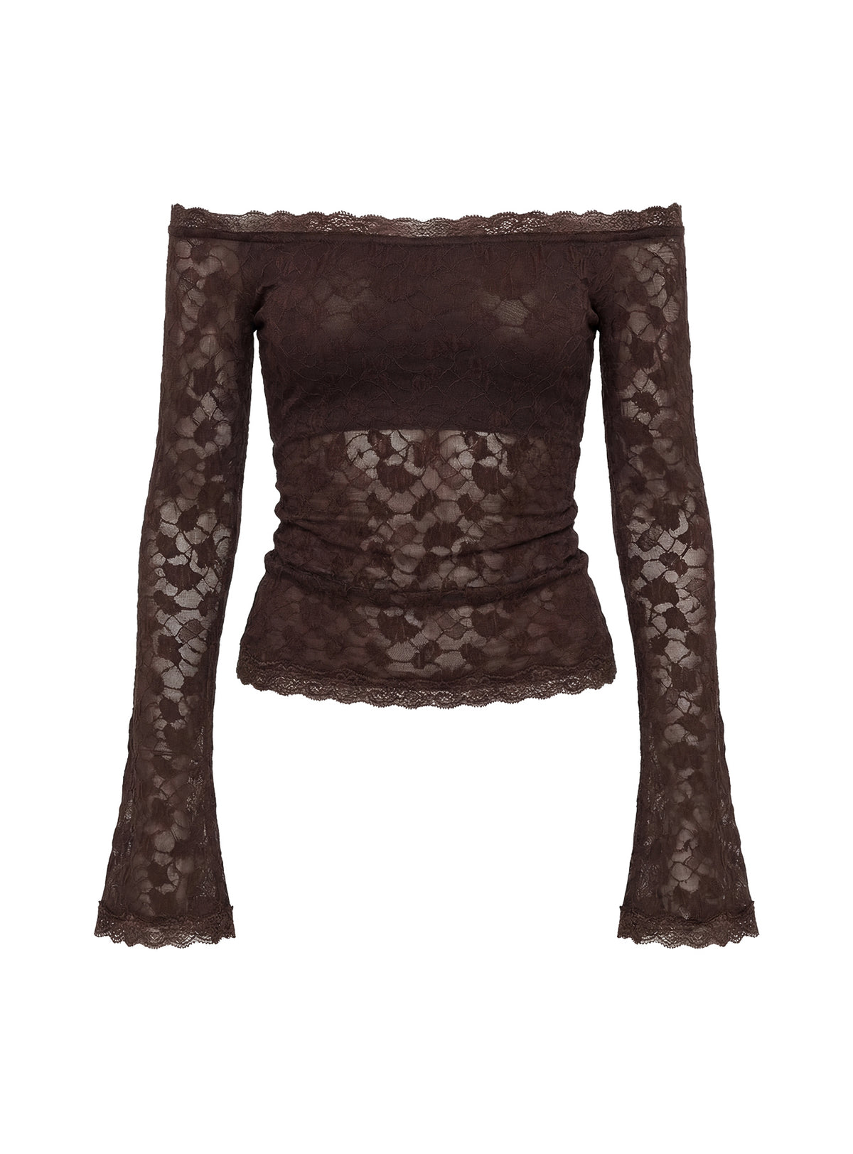 Mochapella Off The Shoulder Top Brown