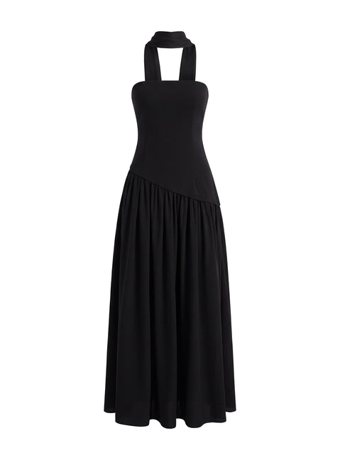 Odela Strapless Drop Waist Maxi Dress Black
