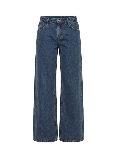 Designed with the Picco Ultra Low Rise Wide Leg Jeans Dark Blue Wash Petite in womens-jeans featuring low-rise waist detail Princess Polly