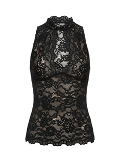 Quinbie Lace Sleeveless Top Black