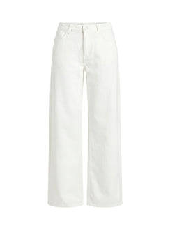 Ramos Low Rise Wide Leg Denim Jeans White
