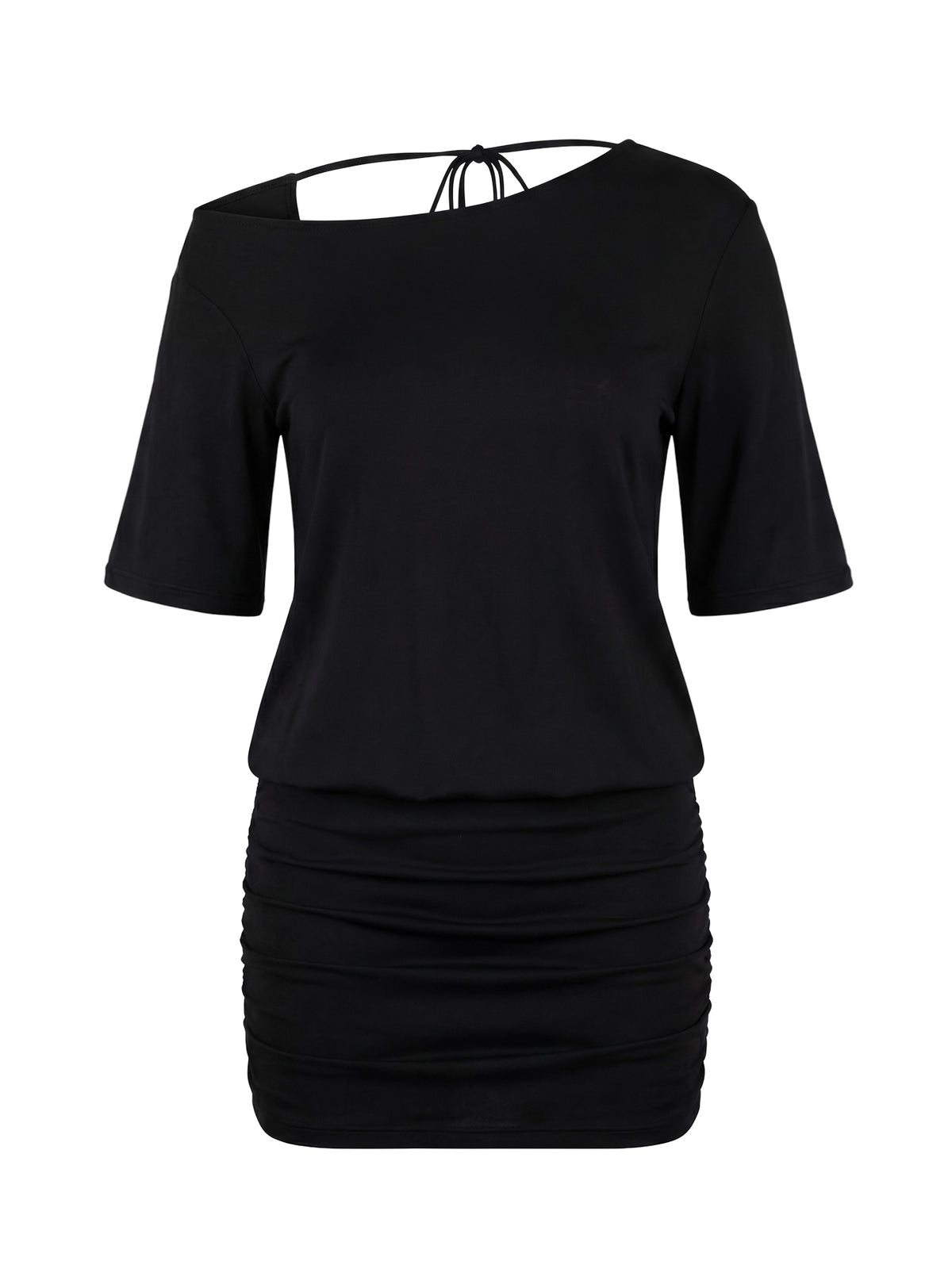 Romma Backless Slouchy Mini Dress Black