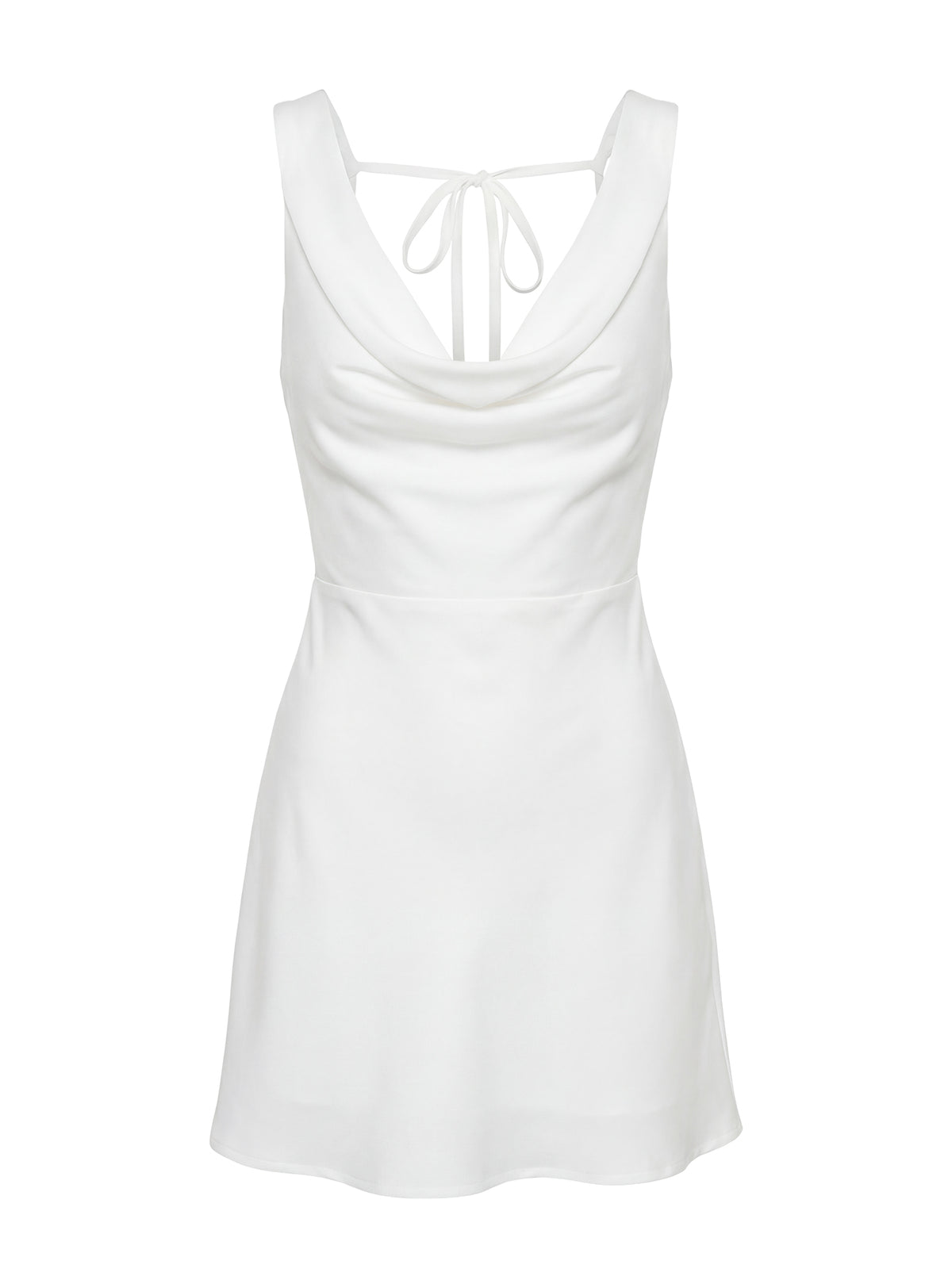 Rozalinda Halter Plunge Mini Dress White