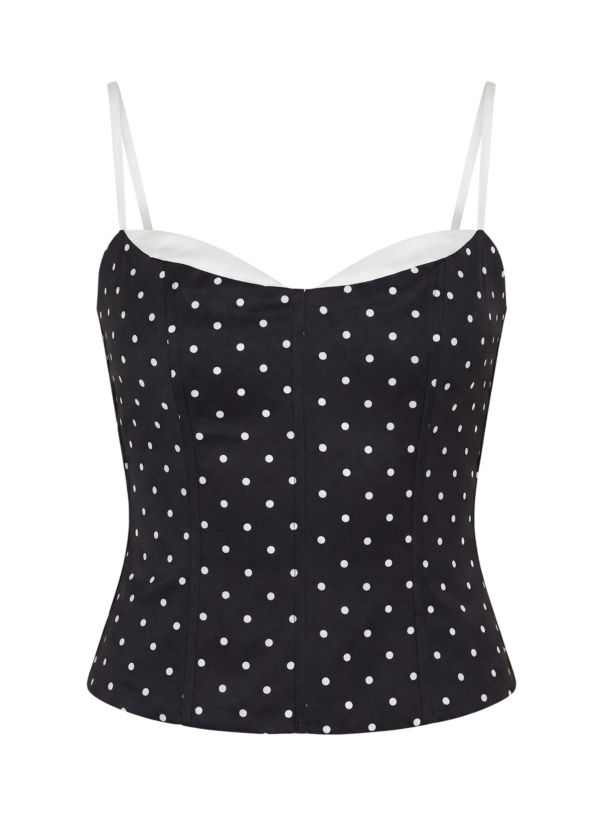 Somani Layered Corset Top Black Polka Dot