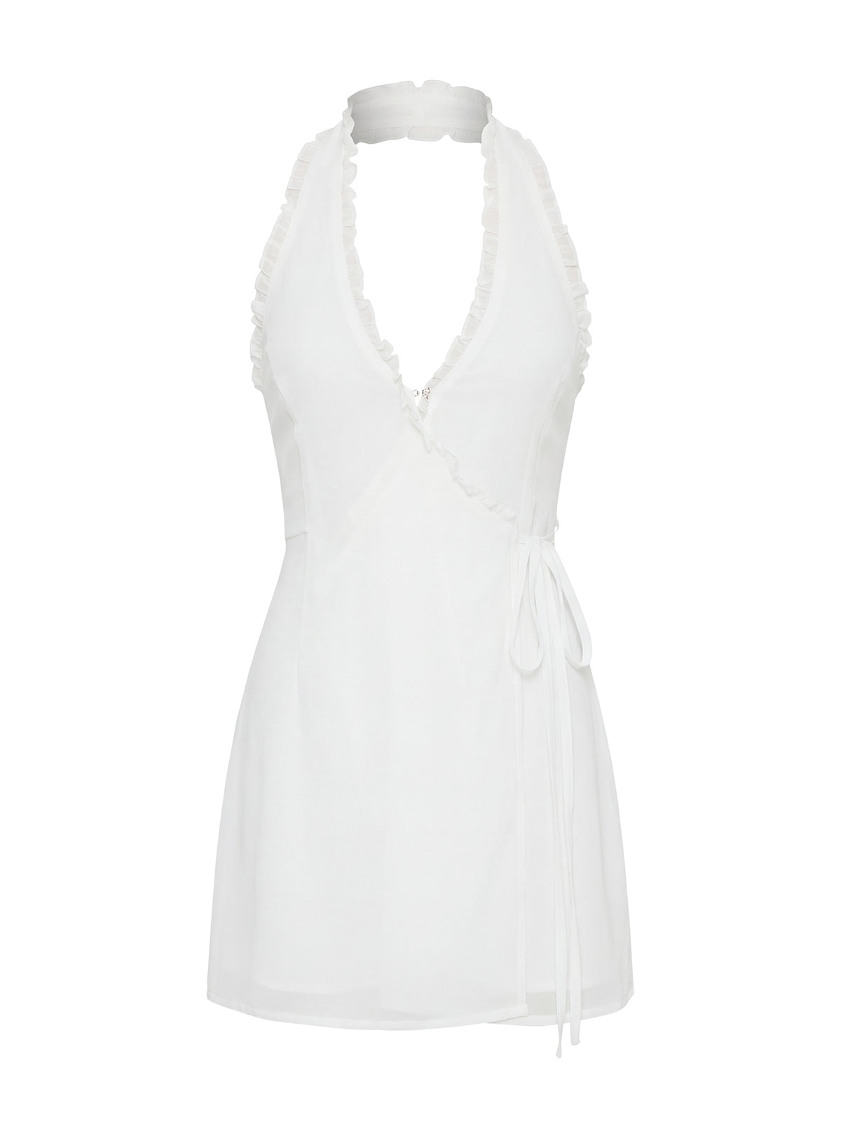 Taija Wrap Mini Dress White
