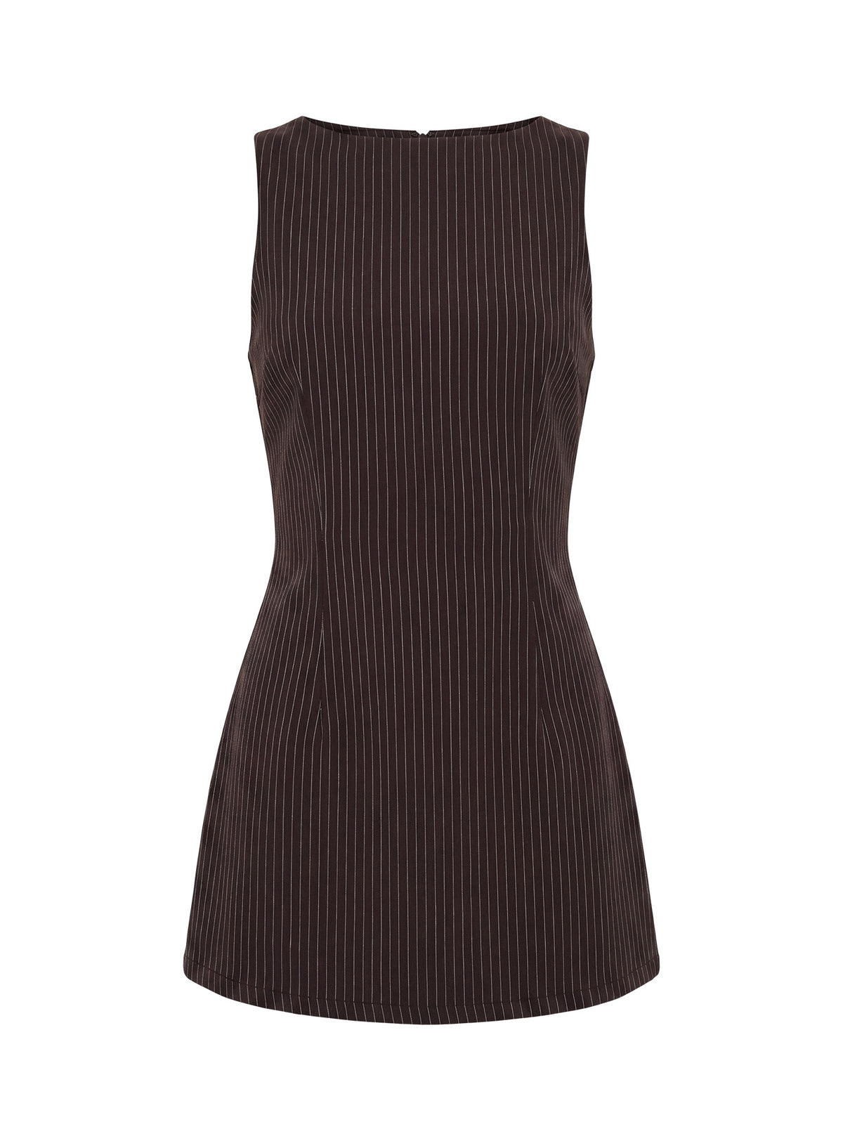 Yumiko Romper Brown Pinstripe Tall