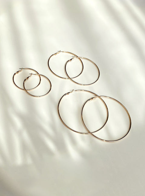 Guessing Game Hoop Earring Pack Gold