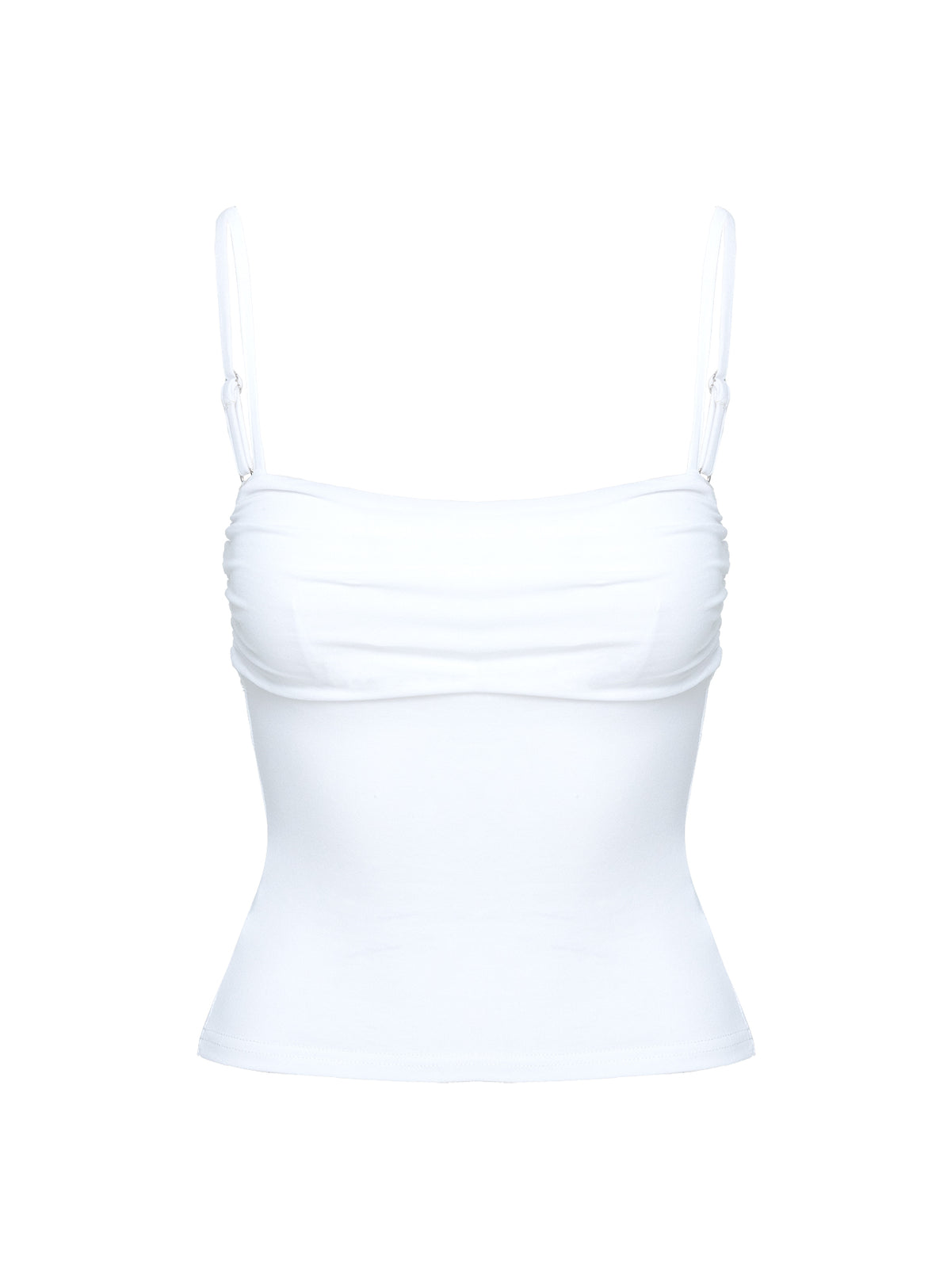 product Princess Polly Halbert Ruched Top White Sleeveless Square Neck 